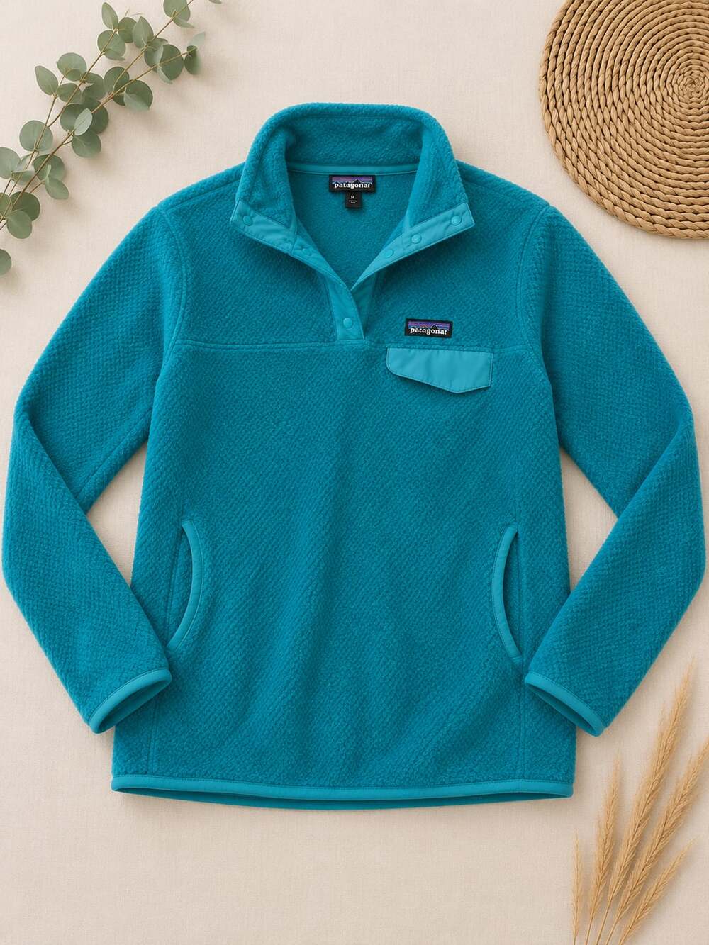 Patagonia Women's Re-Tool Snap-T Fleece Pullover Teal Size M (v1)